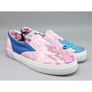 Disney Sneaker's Lilo Stitch Angel Women's Slip On Canvas Shoes Pink Size 10